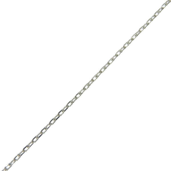 Square logo plate Silver 925 Ladies Necklace A-rank